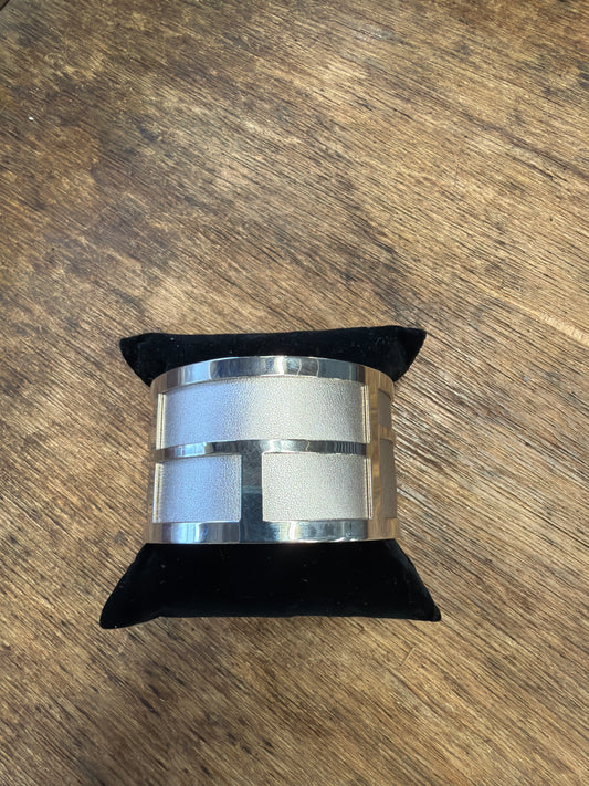 Gray and Silver cuff bracelet