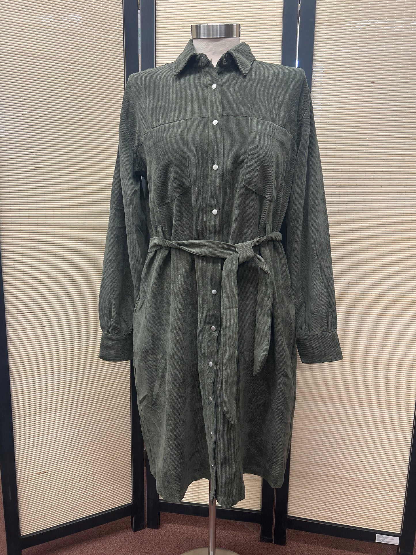 Ribbed Button Down Dress