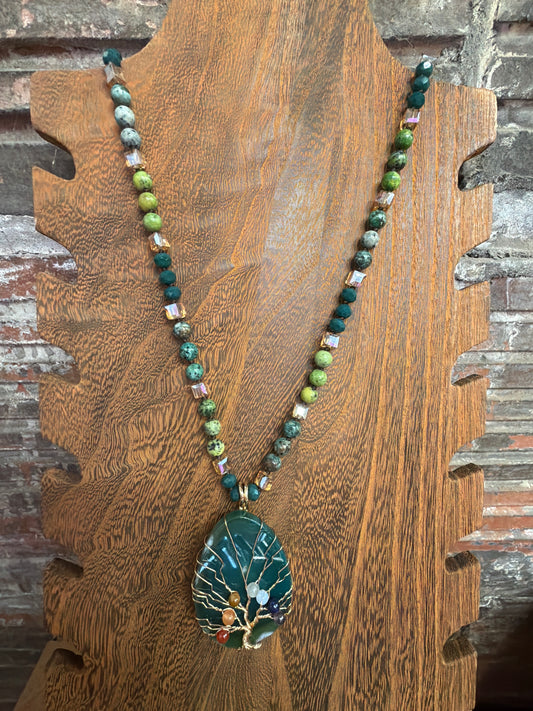 Long Tree Of Life Pendent Necklace