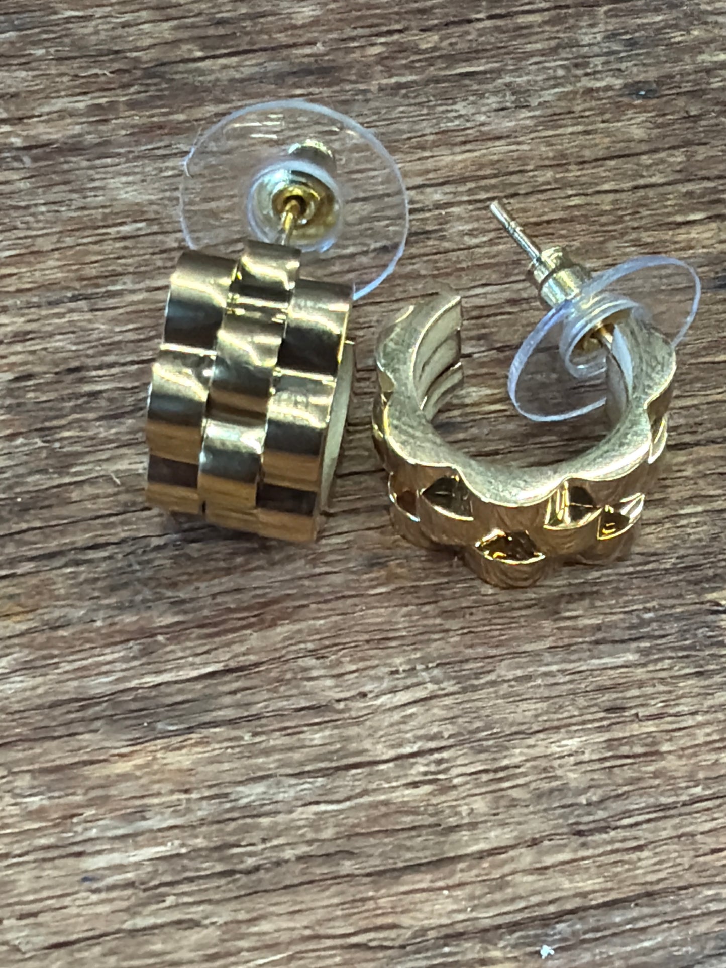 earrings gold woven sm hoops