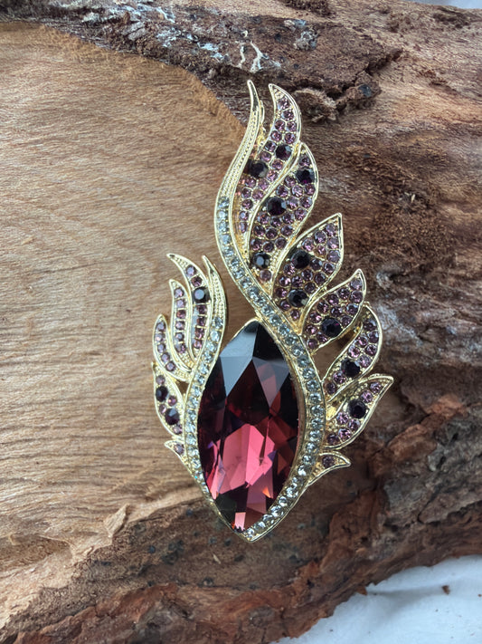 Purple &Golf Jeweled Brooch