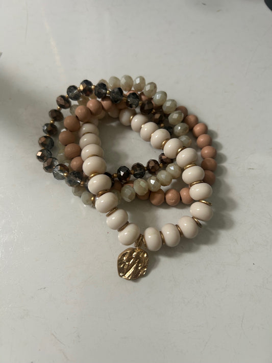 Brown & Beige Stretch Bracelets