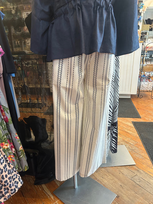 Wide Leg Ivory Linen Pant