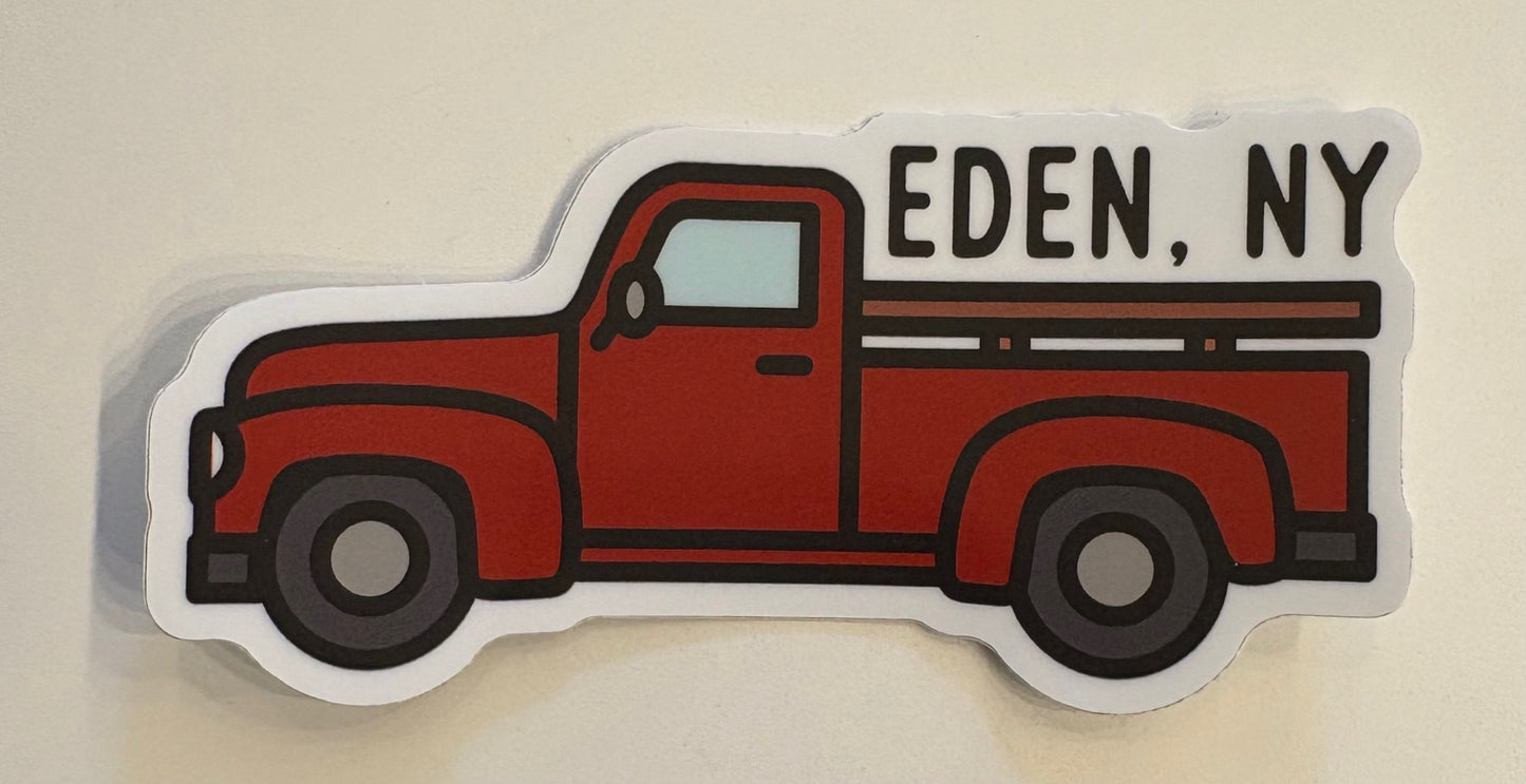 Red Truck Eden Sticker