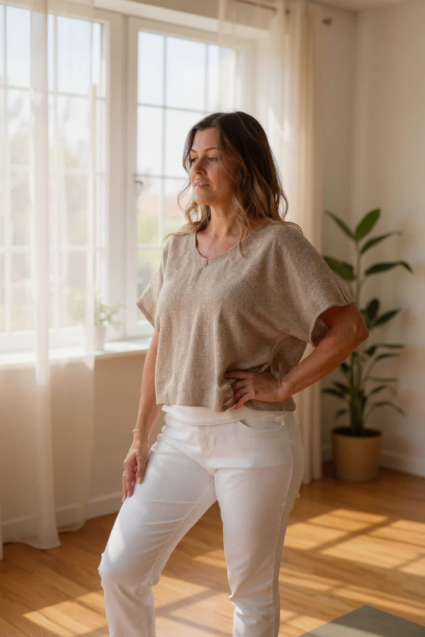 Short Sleeve V-Neck Top