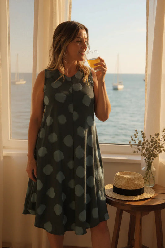 Grey Polka Dot Dress
