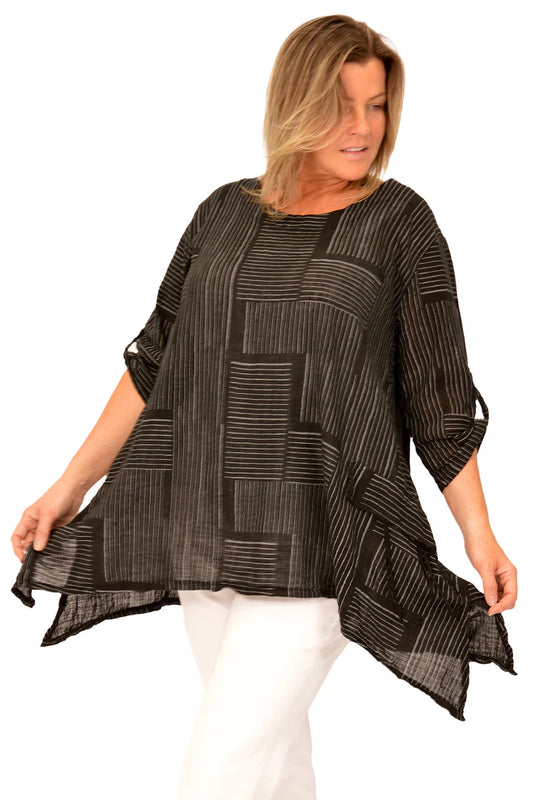 Black Top Stripes/Checks