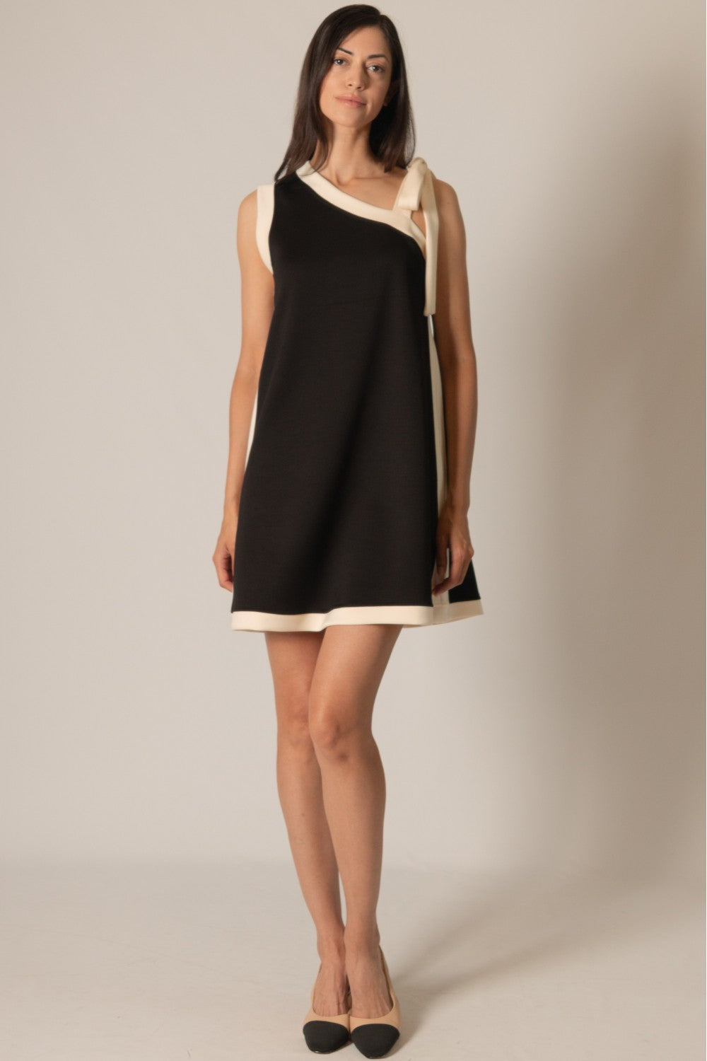 Butter Modal Contrast Tie Strap Mini Dress