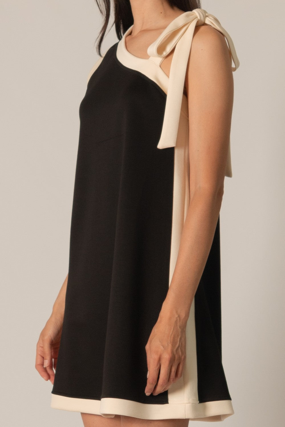 Butter Modal Contrast Tie Strap Mini Dress
