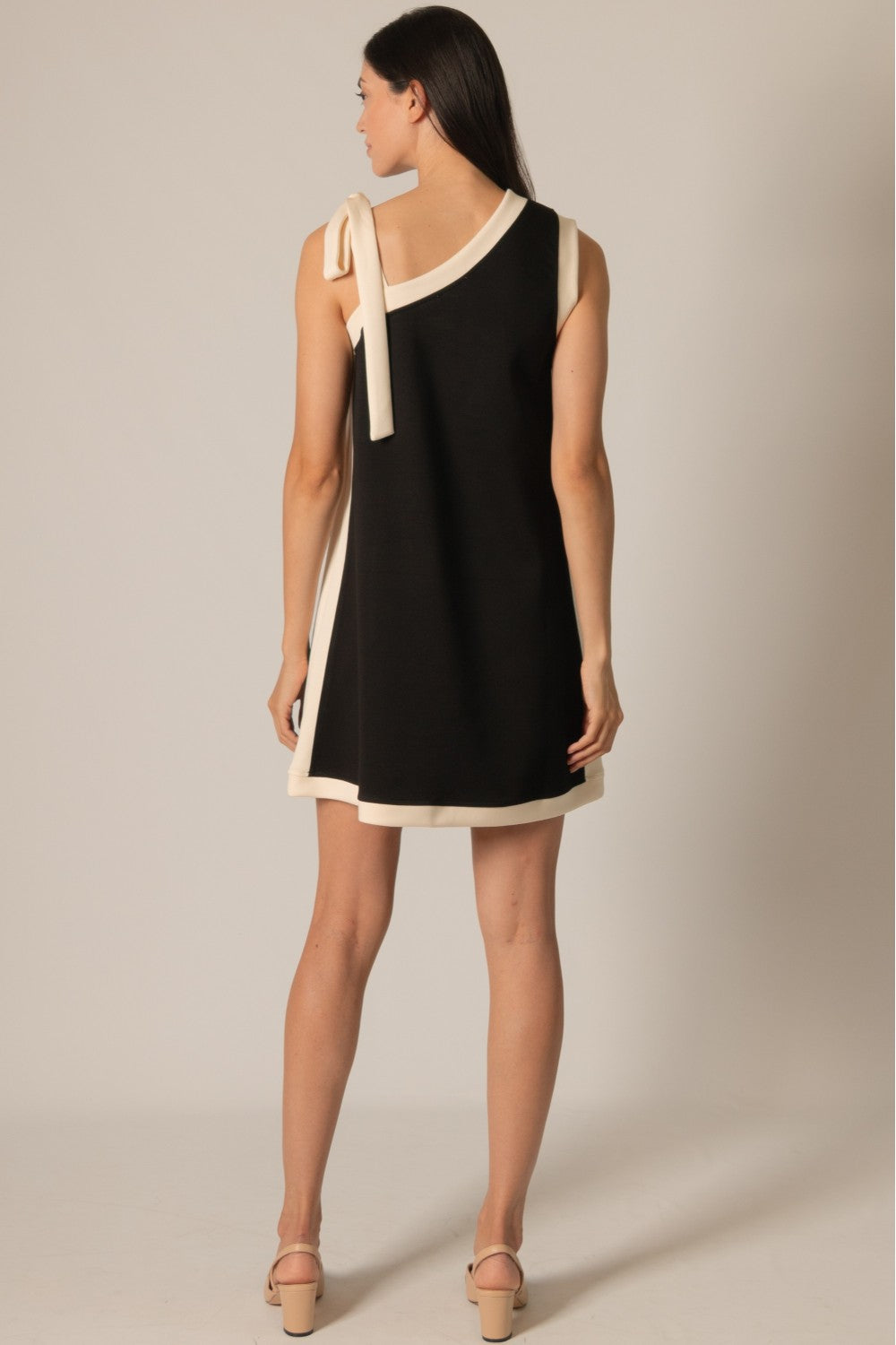 Butter Modal Contrast Tie Strap Mini Dress
