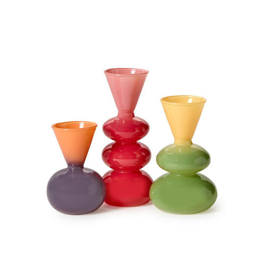 Mixed Colored Glass Vases
