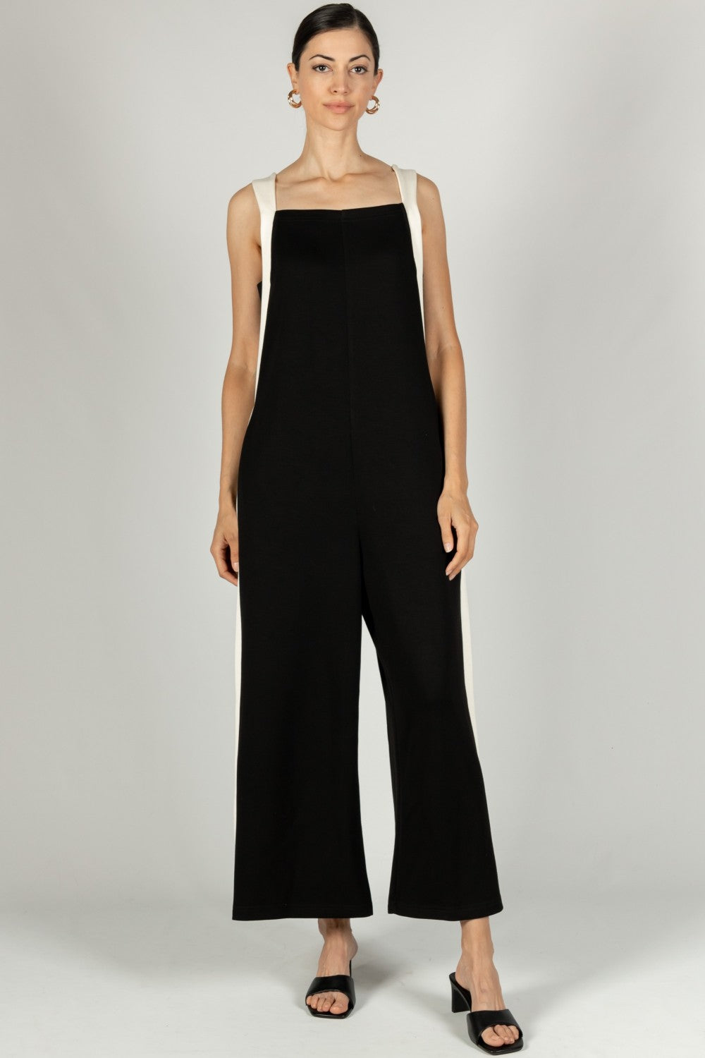 Jumpsuit Black White stripe