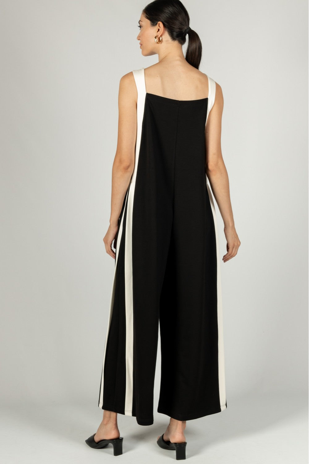 Jumpsuit Black White stripe
