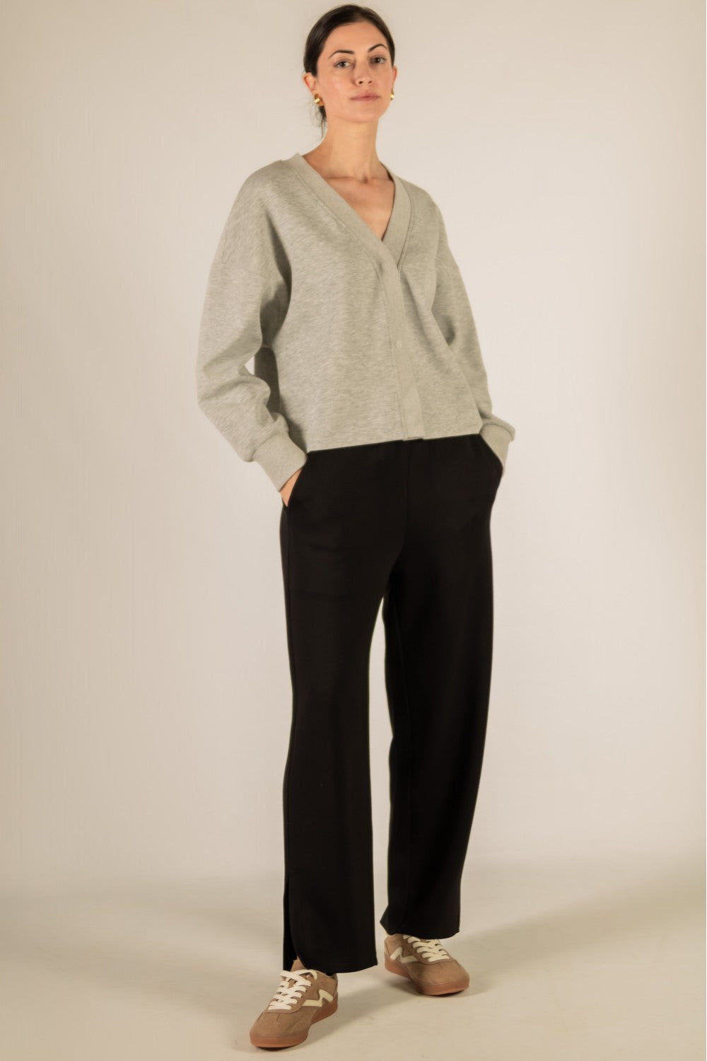 Butter Modal Wide Leg Pants with Bottom Slits