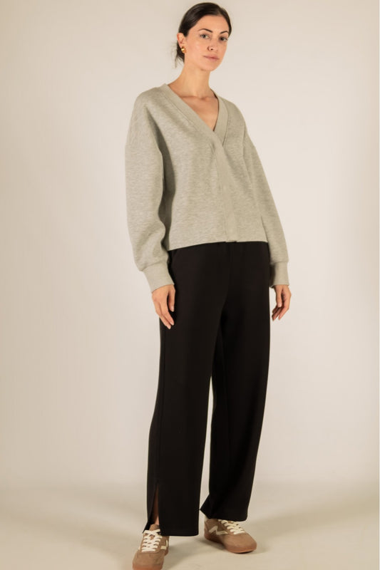 Butter Modal Wide Leg Pants with Bottom Slits