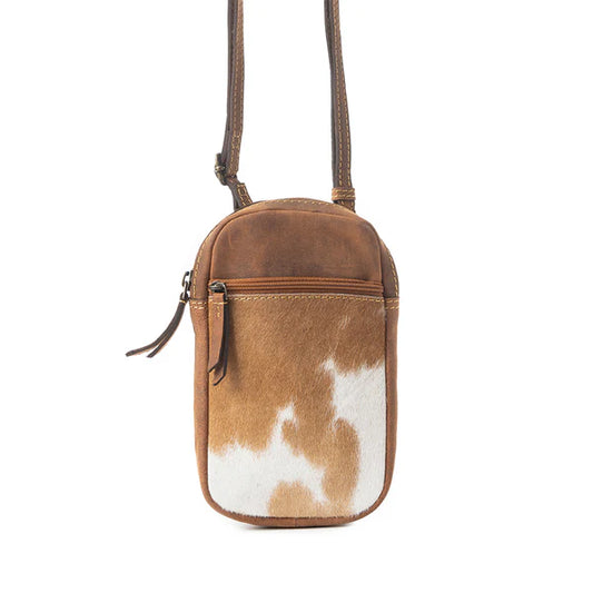 Graytop Canyon Cellphone Bag In Brown Leather