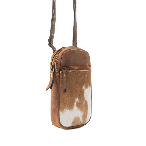 Graytop Canyon Cellphone Bag In Brown Leather