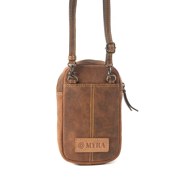 Graytop Canyon Cellphone Bag In Brown Leather
