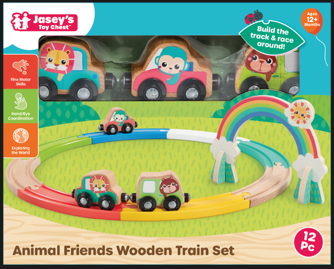 Animal Friends Wooden Train Set