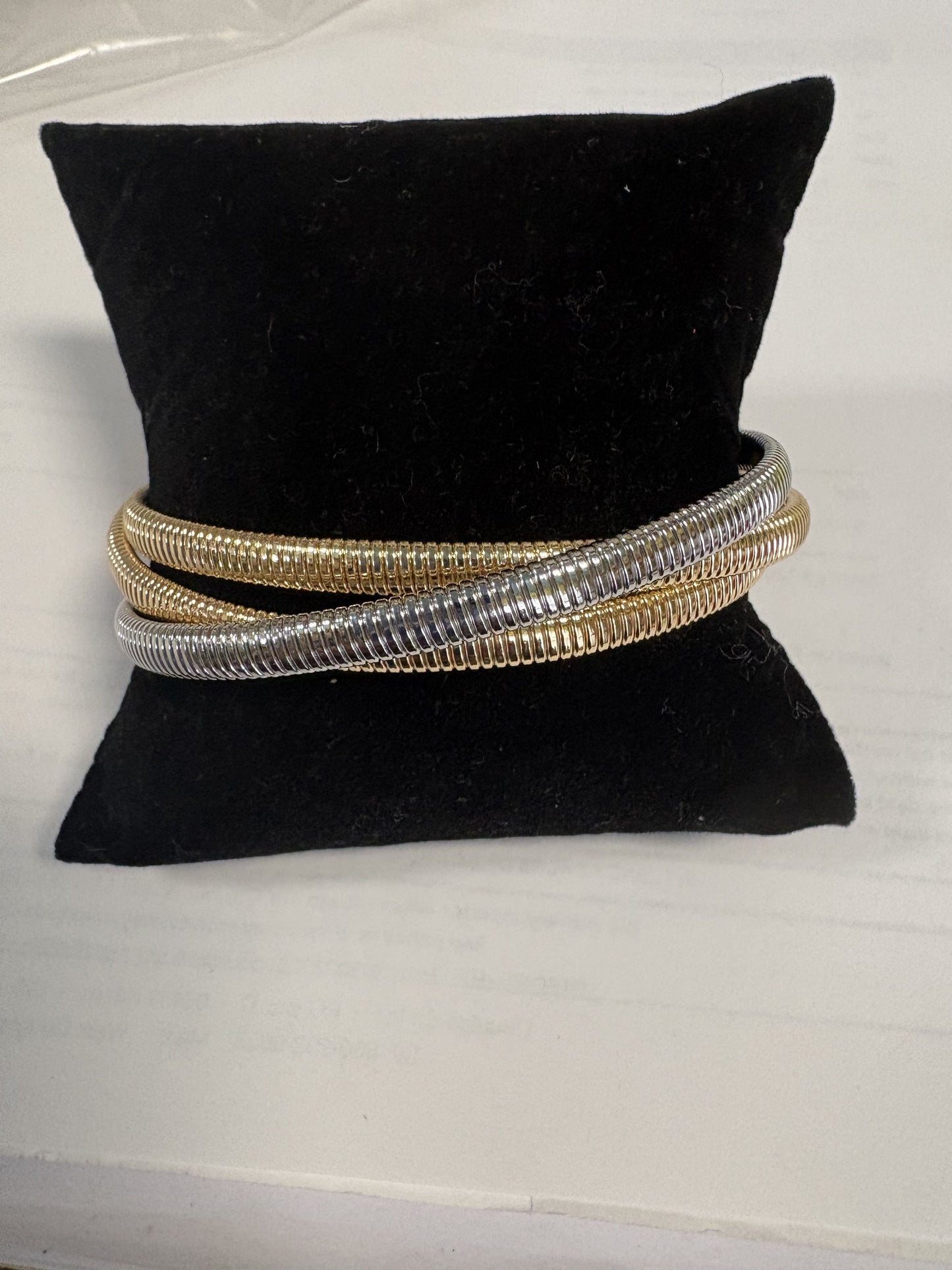Tri-Strand Bracelet Mixed Metals