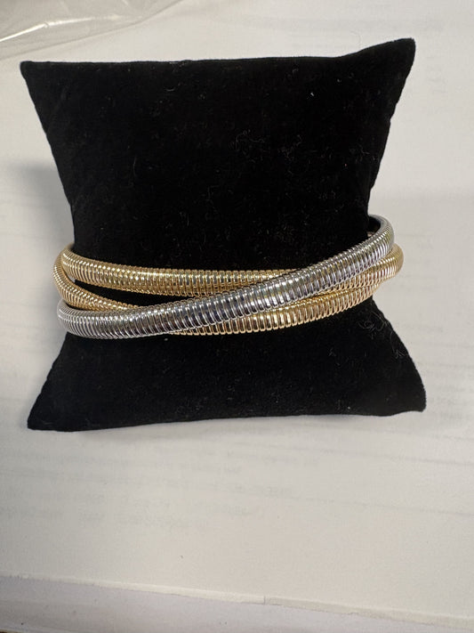 Tri-Strand Bracelet Mixed Metals