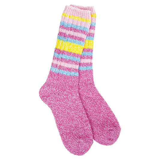 Weekend Ragg Crew Socks Pink