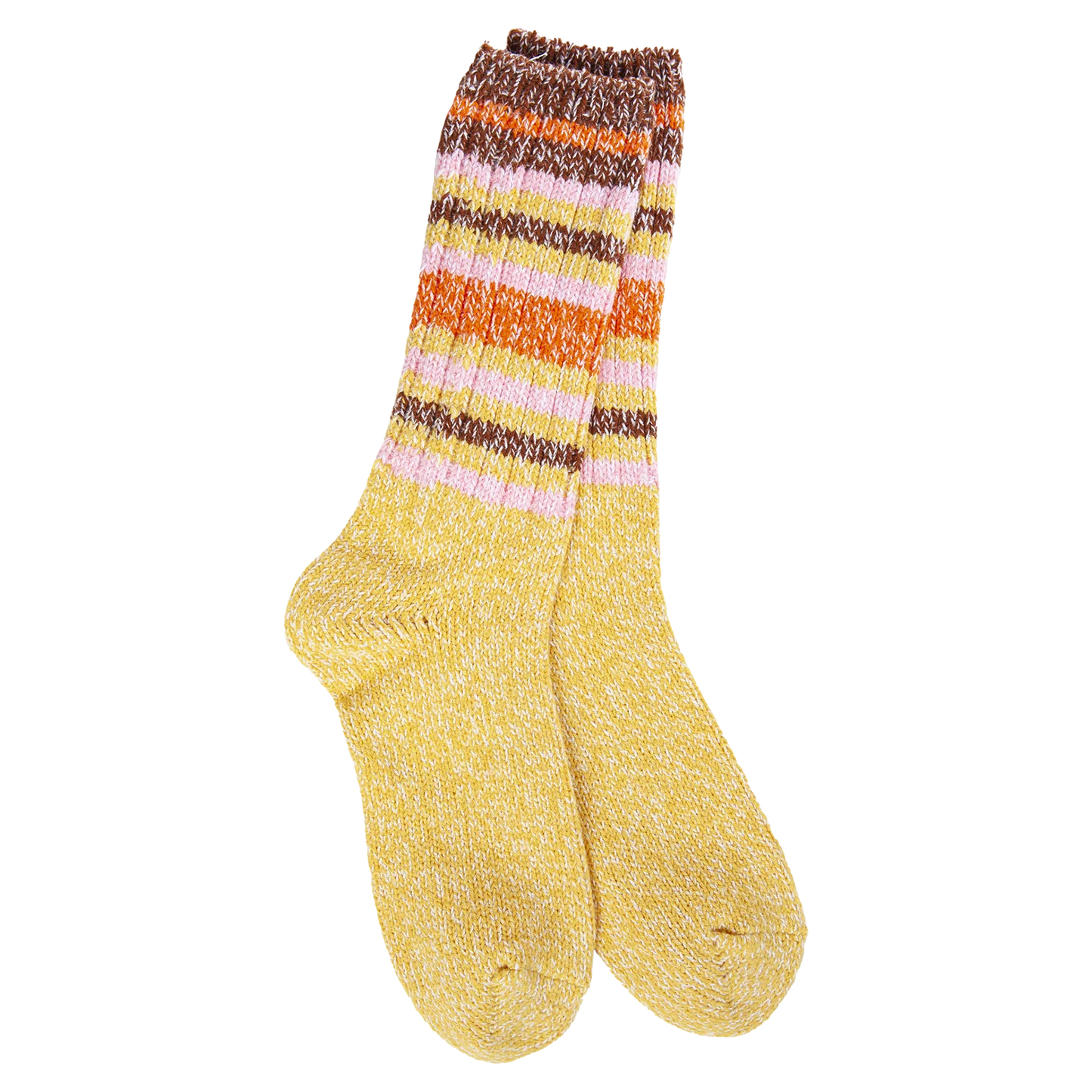 Weekend Ragg Crew Socks Honey Stripe