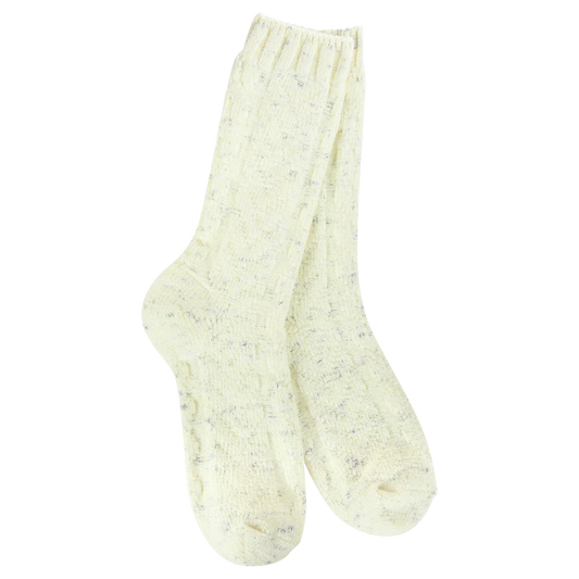 Weekend Light Weight Spring Cable Crew Socks Yellow