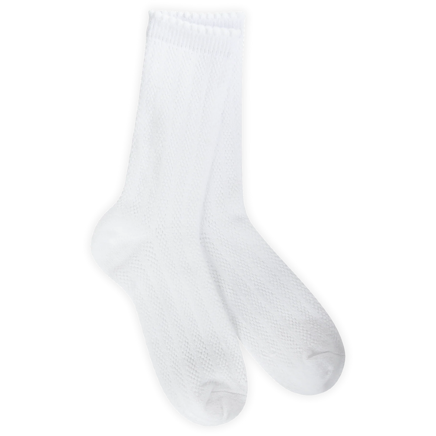 Pointelle Crew Socks - White