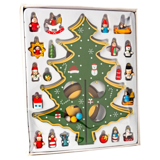 Wood Tree with Mini Ornaments