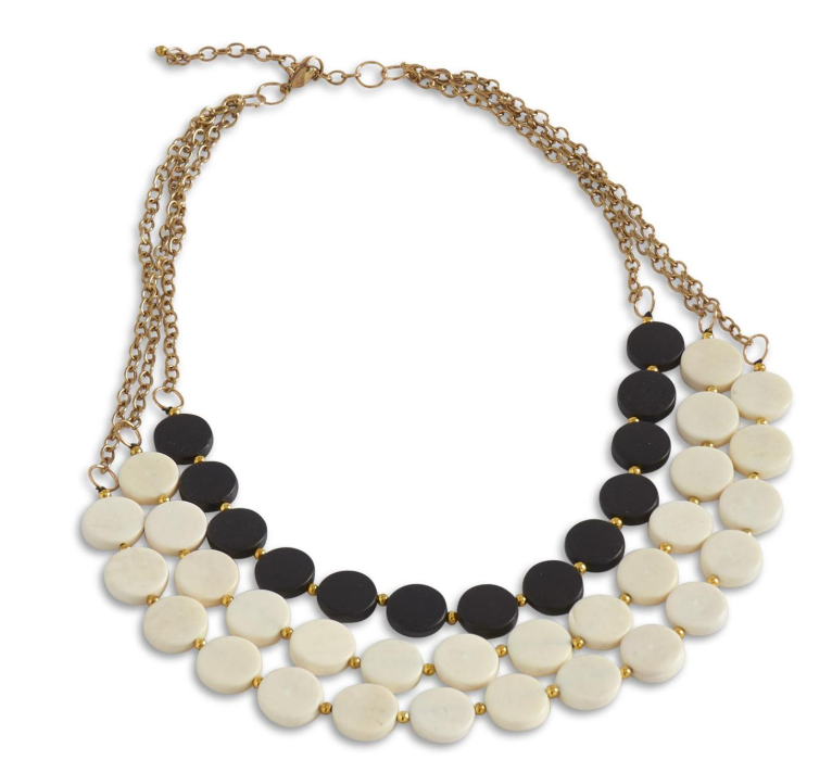 Black & White Three Strand Necklace
