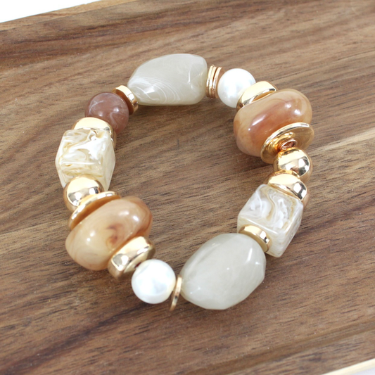 Brown & Gold Stretchy Bracelet