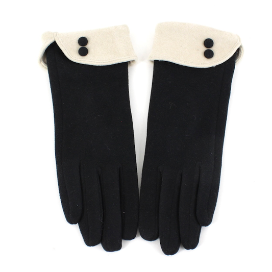 Gloves Fold Ivory Trim Gloves