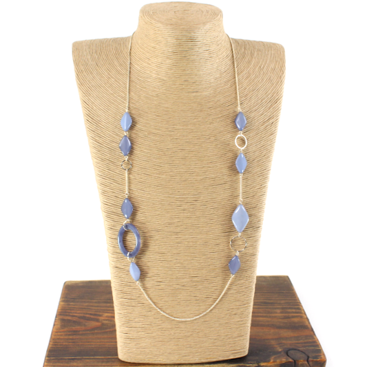 Mixed Polyresin Geo Bead/Ring Necklace