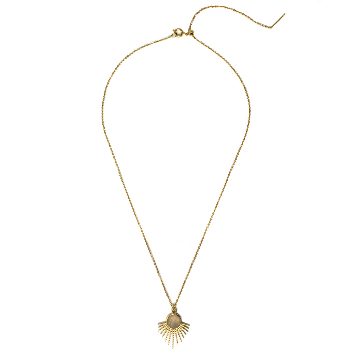 Gold Sunburst Pendant Necklace