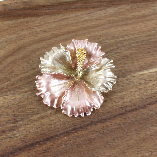Pink Hibiscus Brooch