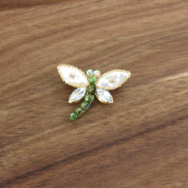 Dragonfly & Rhinestone Brooch