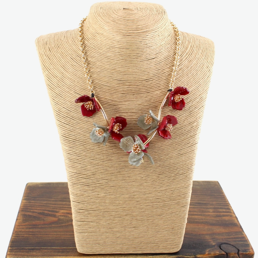 Red Flower Necklace
