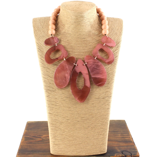Oval Plates Beaded Necklace