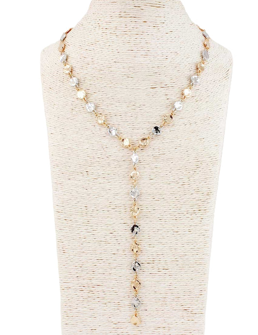 Mixed Metal Disc Necklace