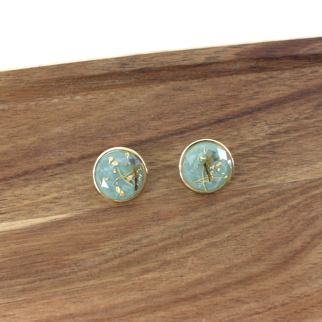 Green Stud Earrings