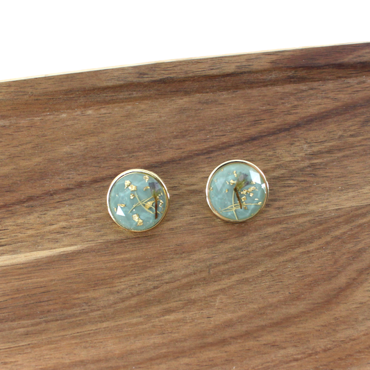 Green Stud Earrings