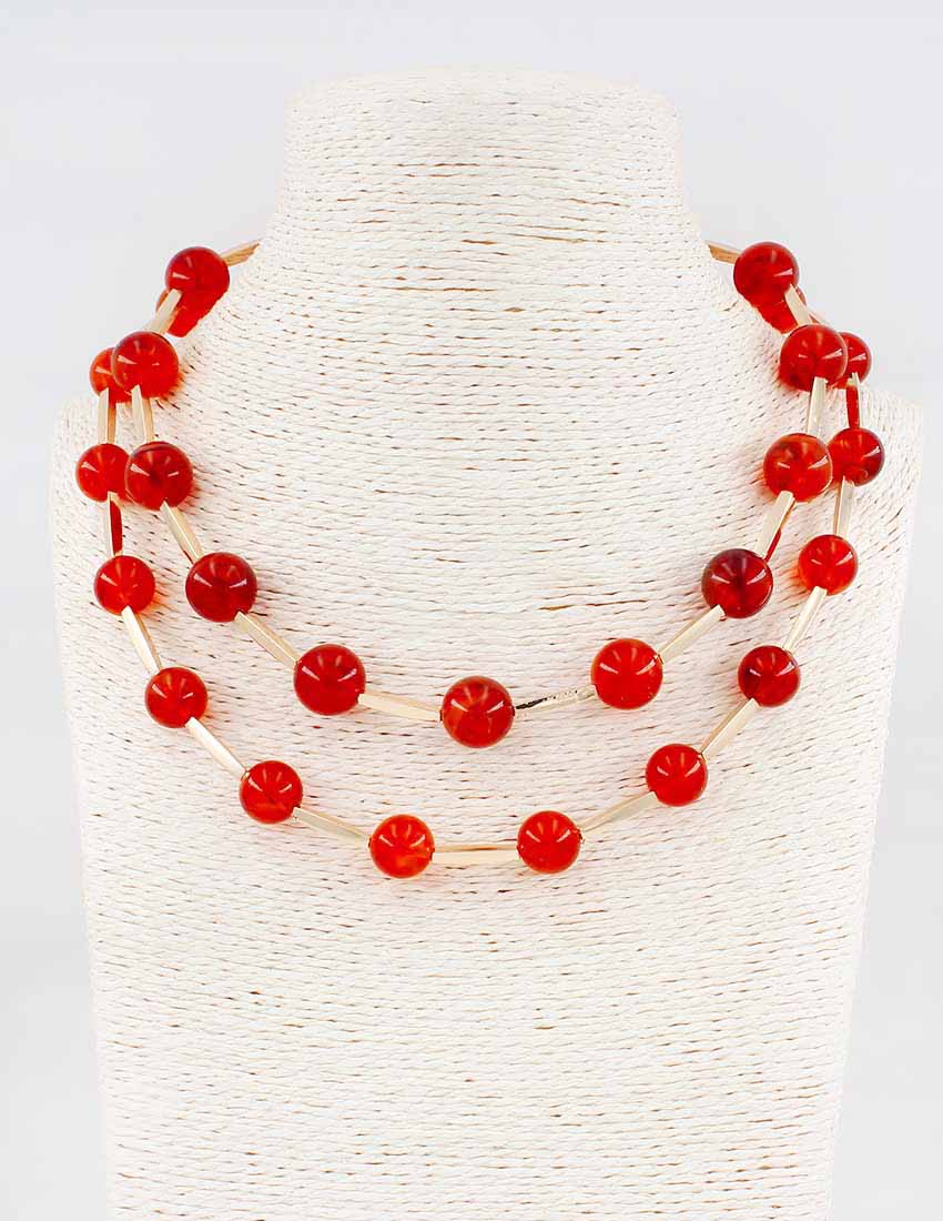 Double Strand Polished Sphere Necklace