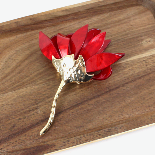Red Flower Brooch