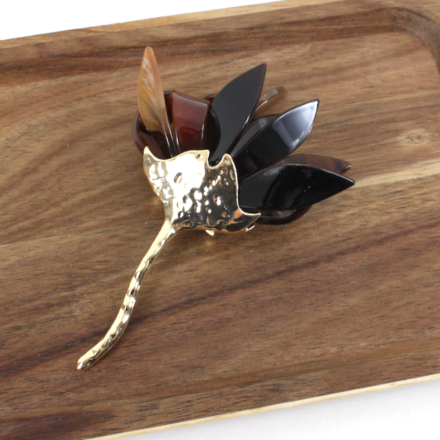 Brown FLower Brooch