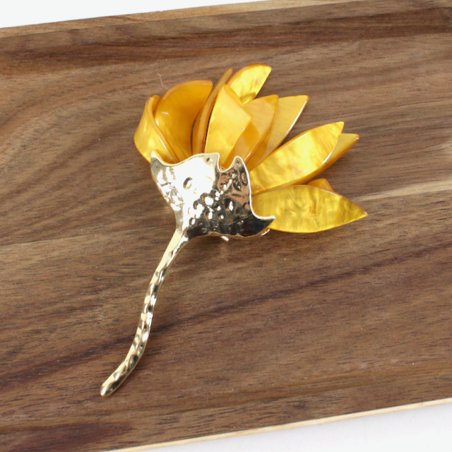 Mustard Flower Brooch