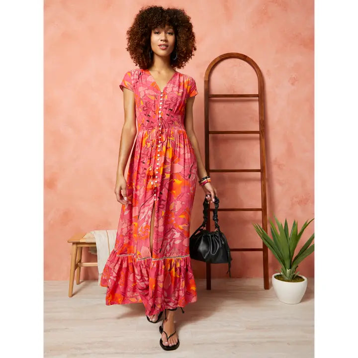 Aliya Button Front Maxi Dress