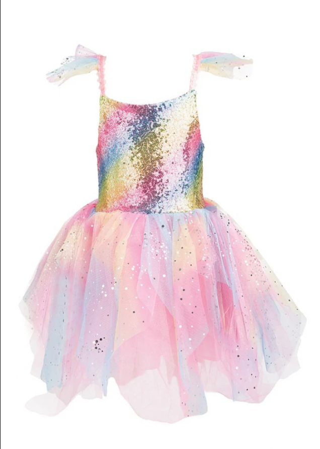 Rainbow Fairty Dress & Wings - size 3-4