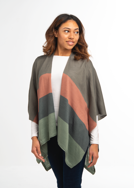 Color Block Bordeaux Cardi Wrap