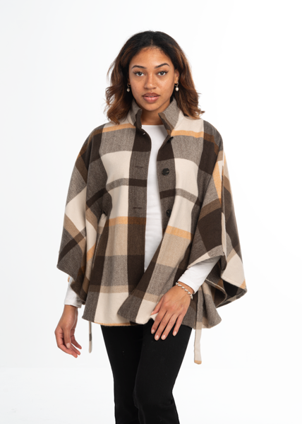 Plaid Belted Wrap